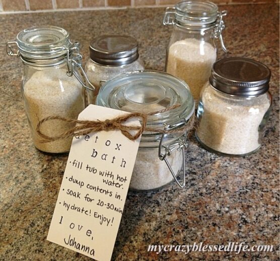 Bath salts in glass jars